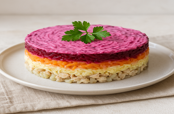 Оселедець під шубою з куркою